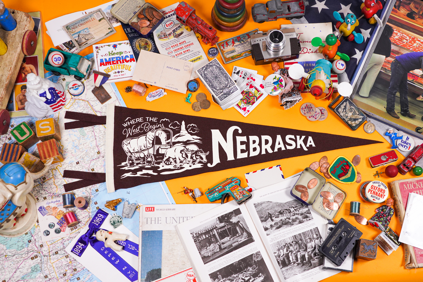 Nebraska State Retro Wool Pennant