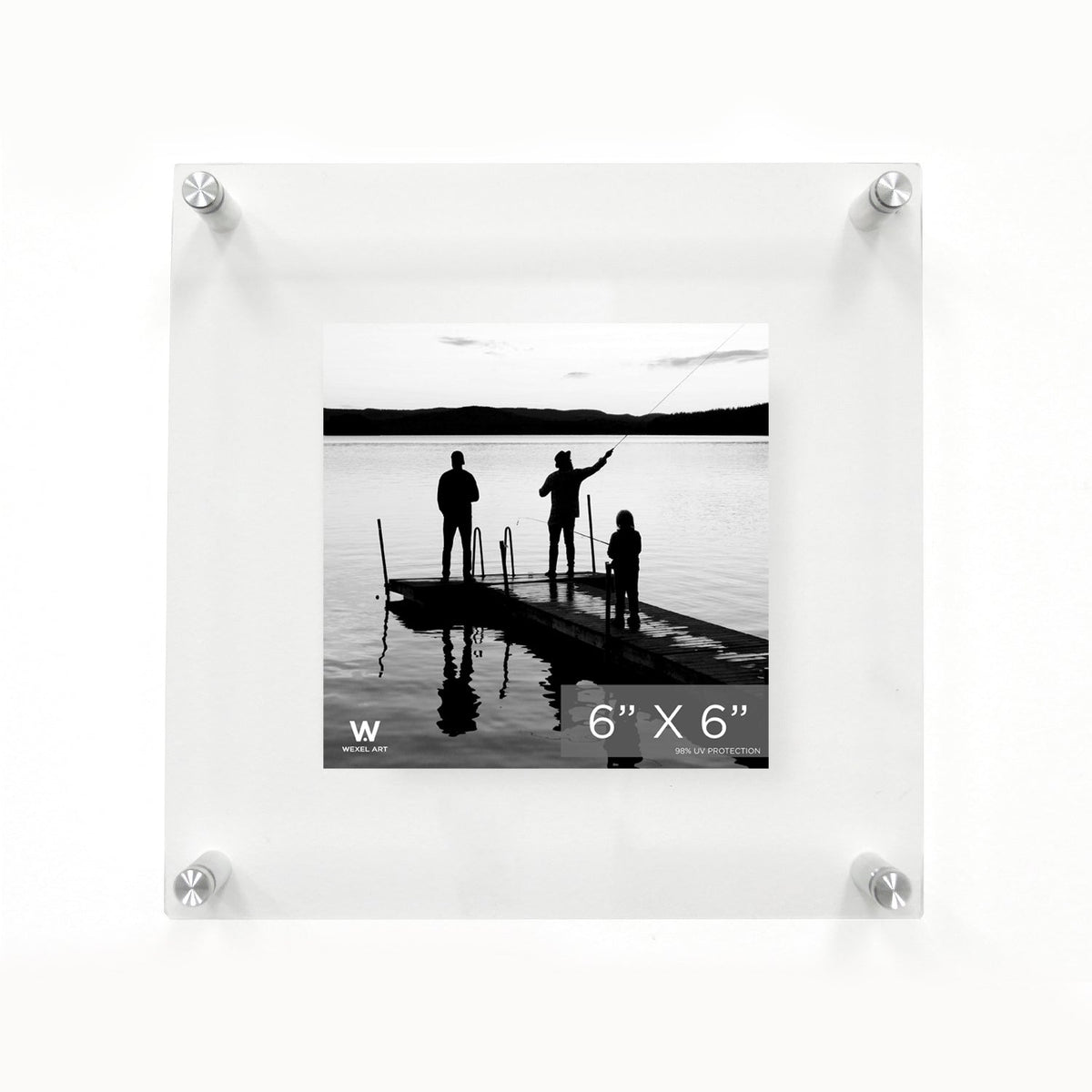 8x8" Modern UV-Grade Acrylic Floating Wall Frame