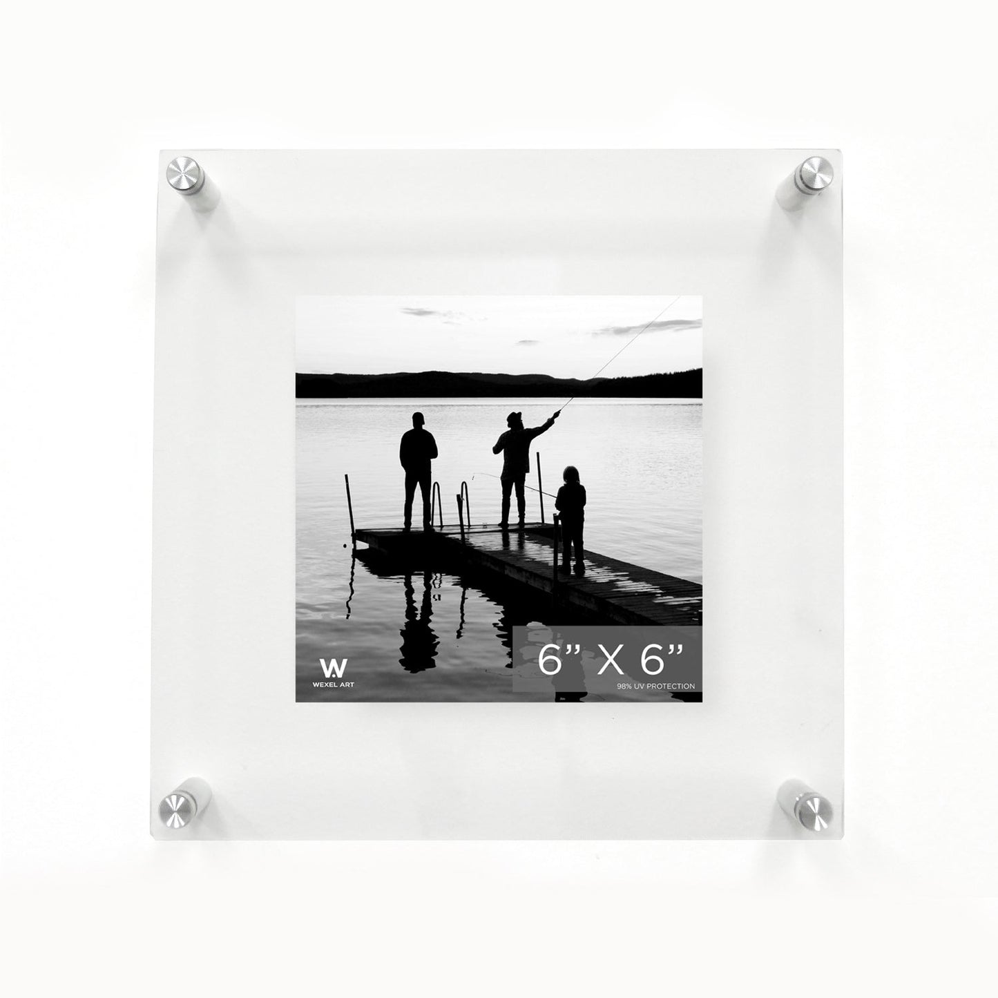 8x8" Modern UV-Grade Acrylic Floating Wall Frame
