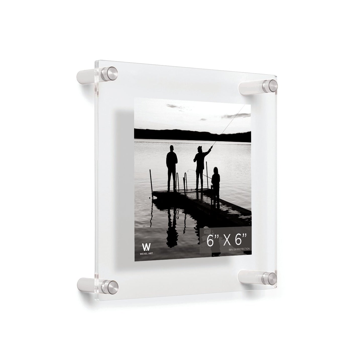 8x8" Modern UV-Grade Acrylic Floating Wall Frame