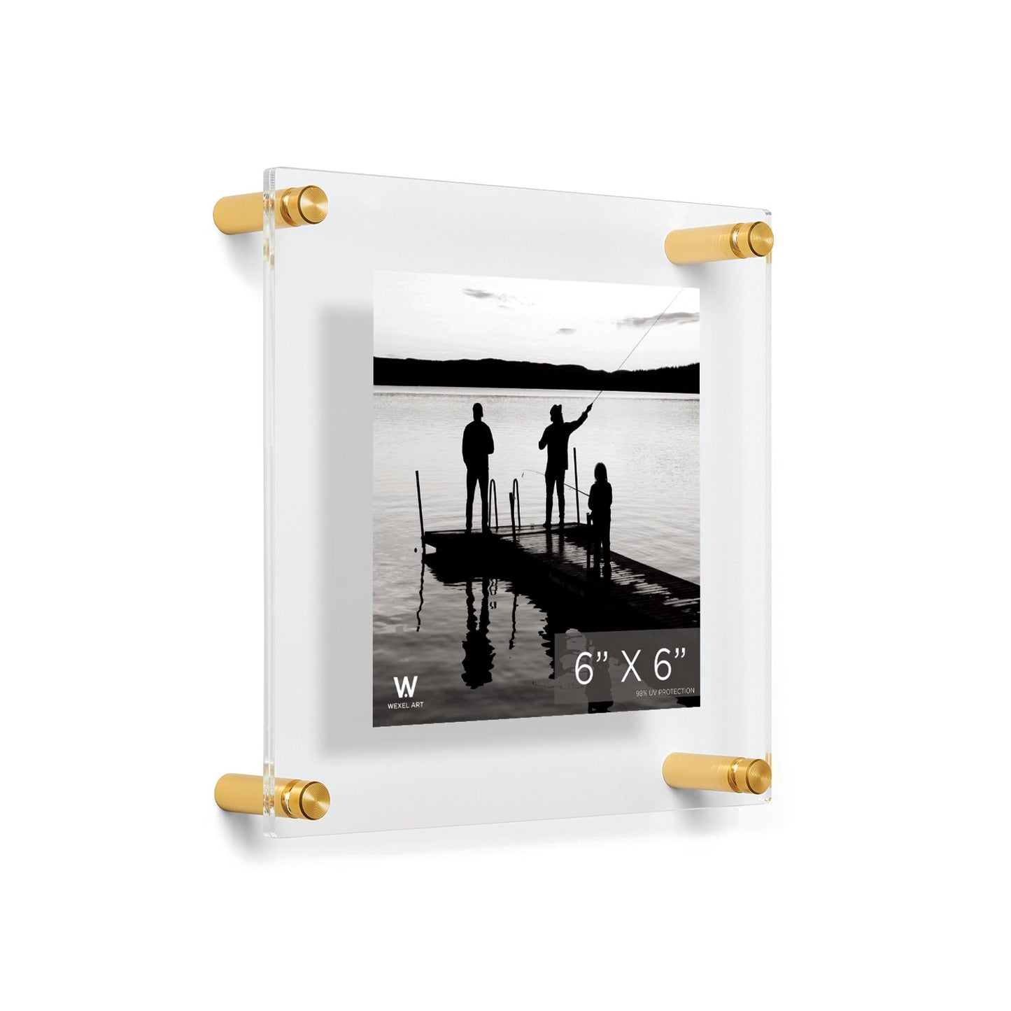 8x8" Modern UV-Grade Acrylic Floating Wall Frame