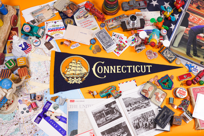 Connecticut State Retro Wool Pennant