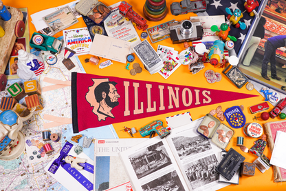 Illinois State Retro Wool Pennant
