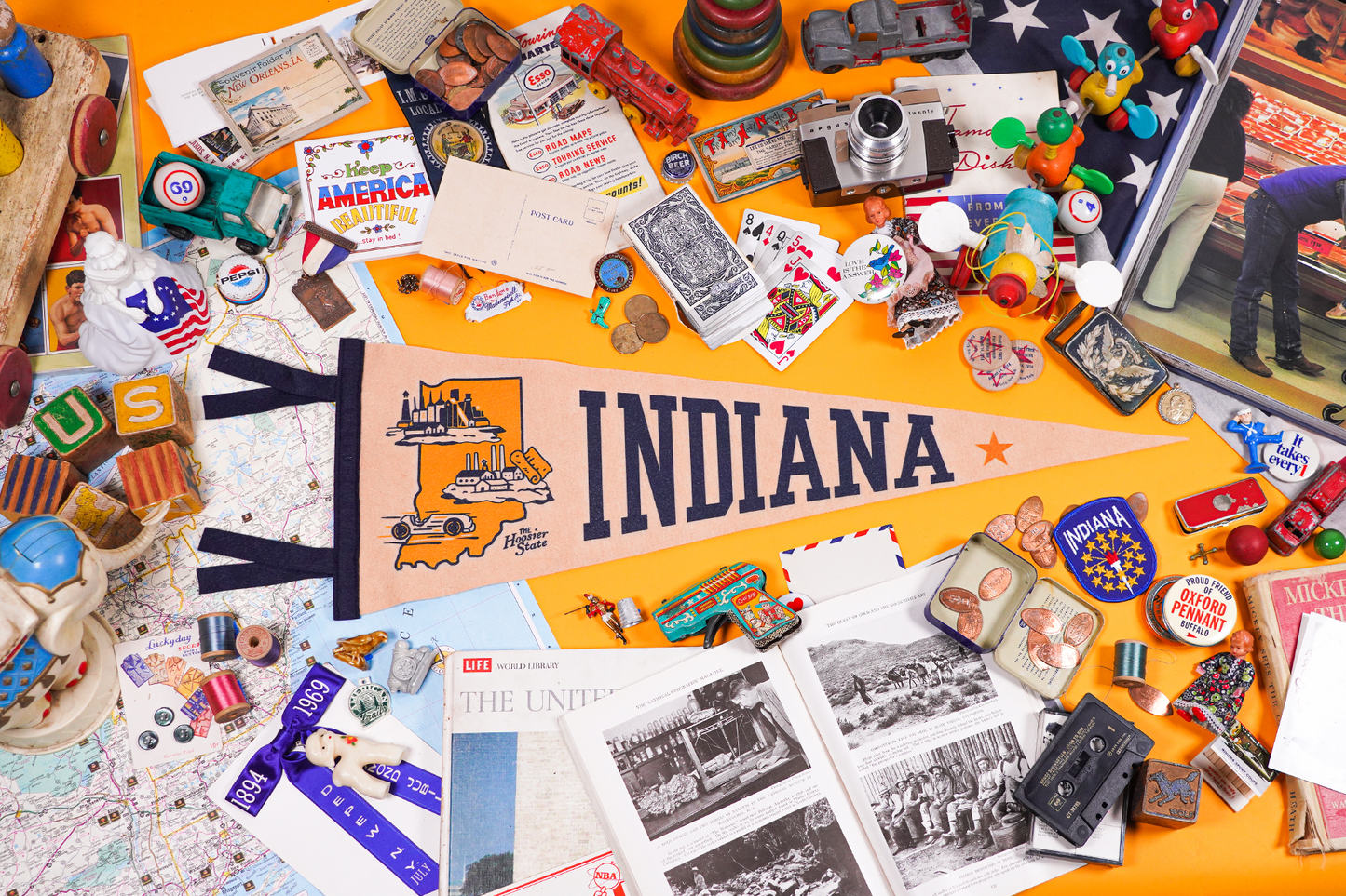 Indiana State Retro Wool Pennant