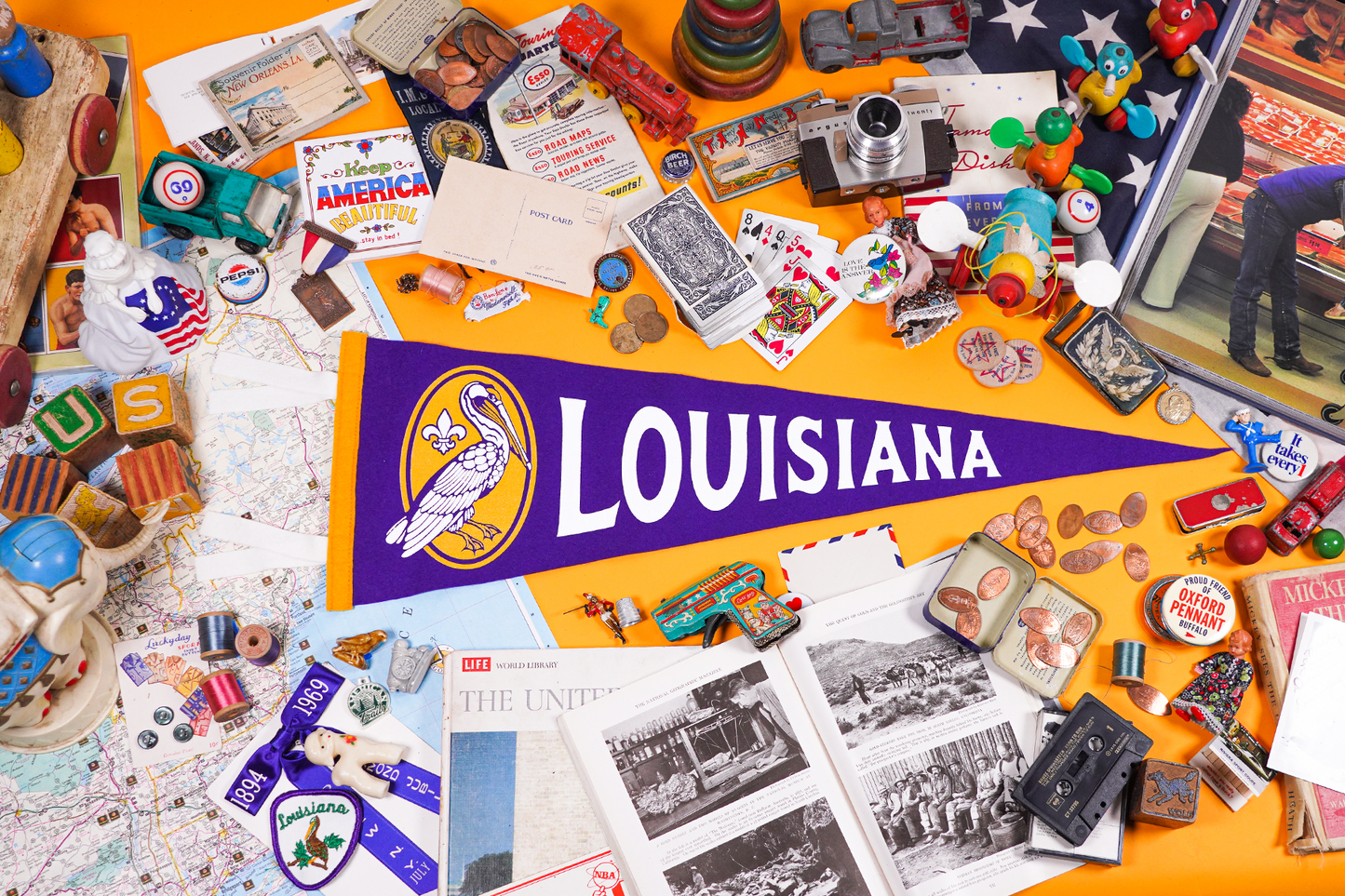 Louisiana State Retro Wool Pennant