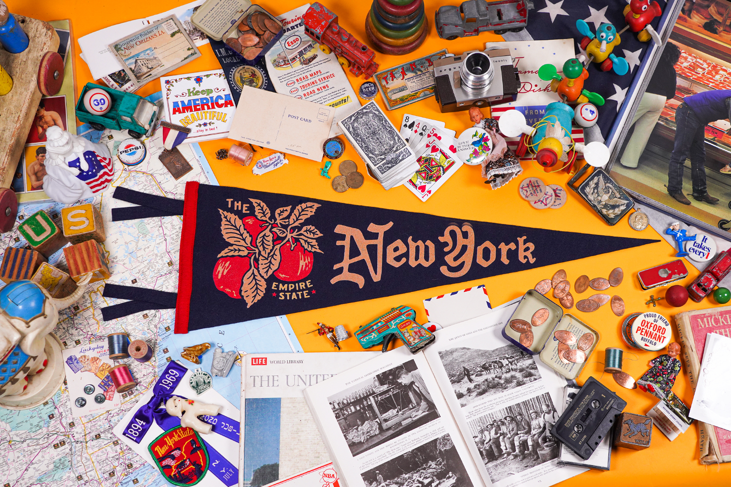 Vintage design of a State of New York pennant flag by Oxford Pennant