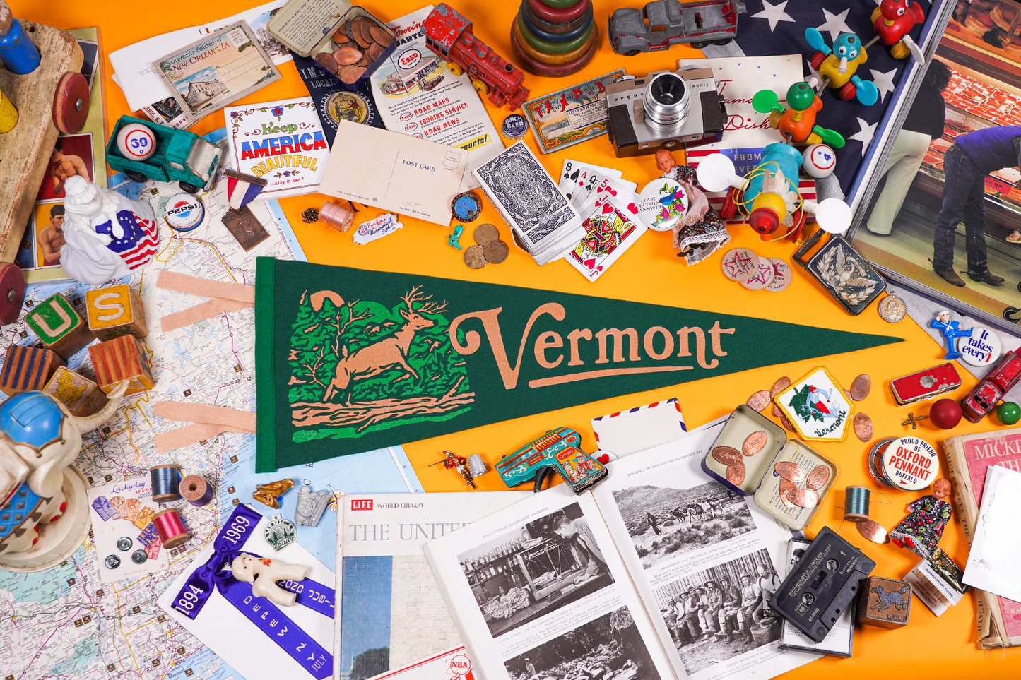 Vermont State Retro Wool Pennant