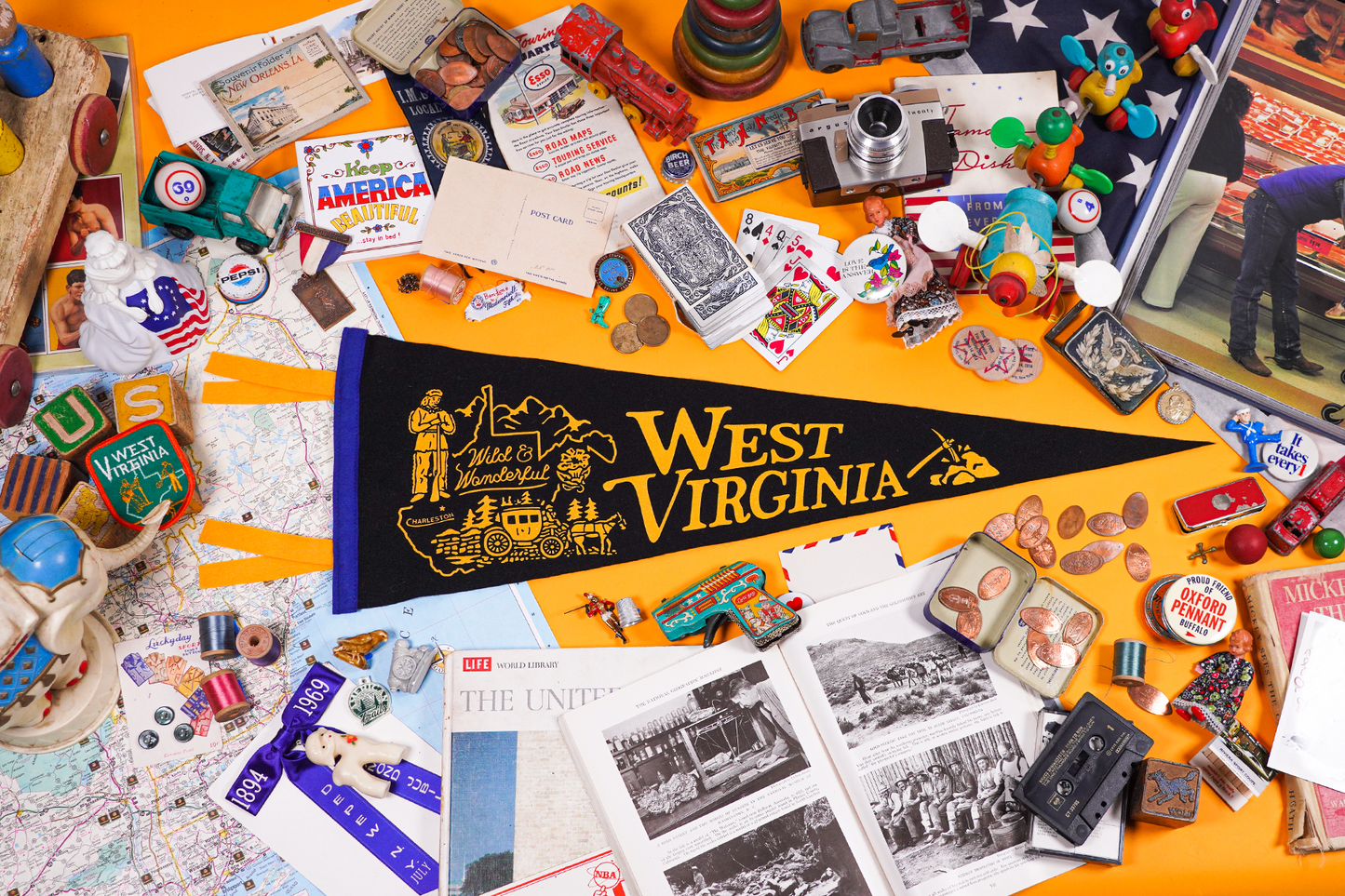 West Virginia State Retro Wool Pennant