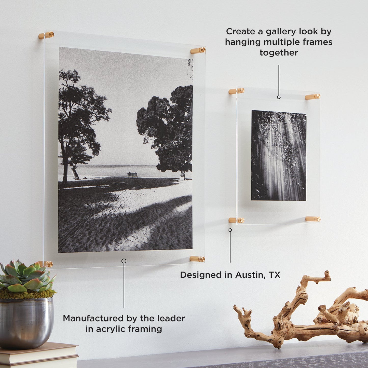 8x8" Modern UV-Grade Acrylic Floating Wall Frame