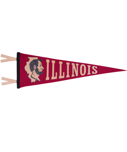 Illinois State Retro Wool Pennant