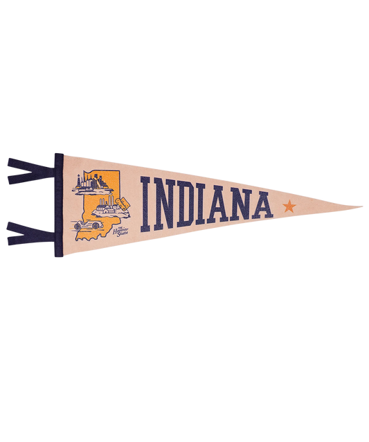 Indiana State Retro Wool Pennant