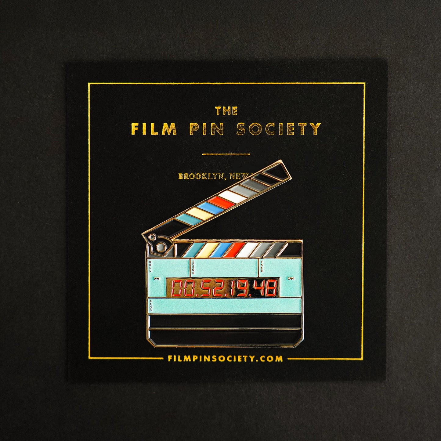 Jumbo Timecode Slate Enamel Pin (Glow in the Dark)