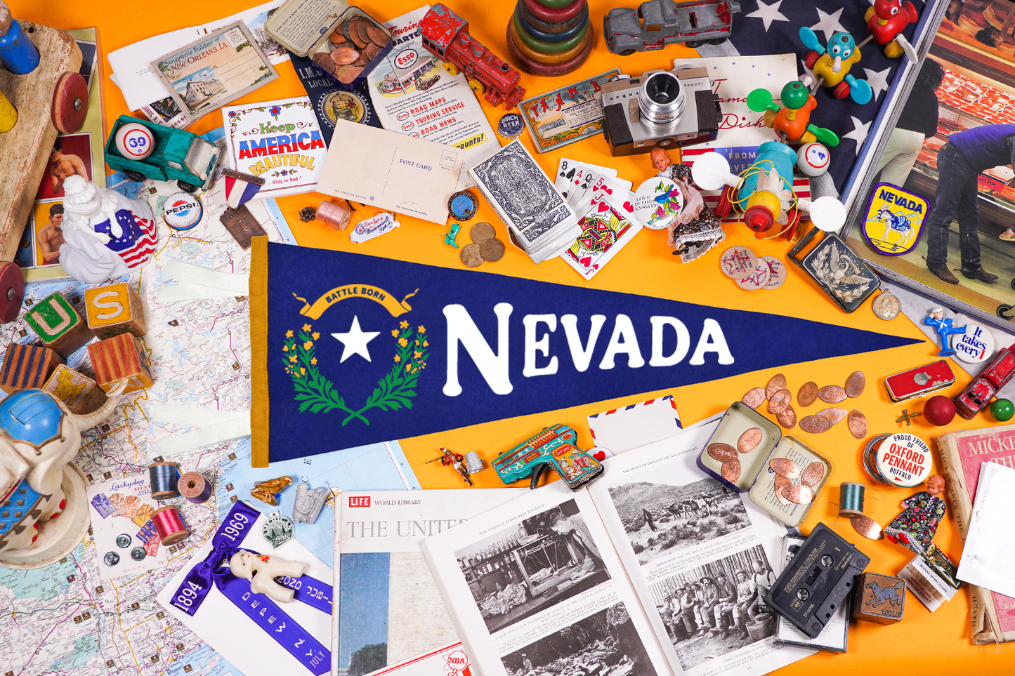 Nevada State State Retro Wool Pennant