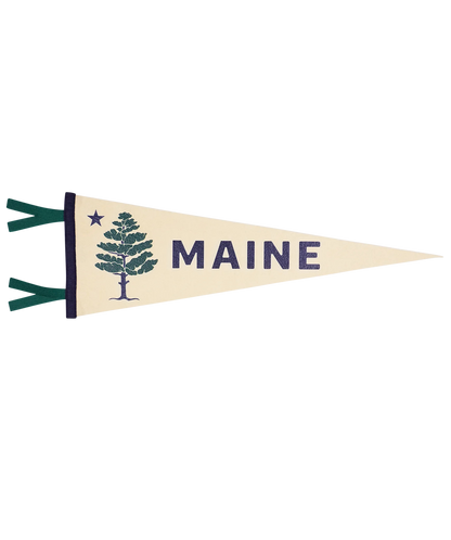 Maine State Retro Wool Pennant