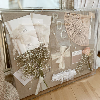 UV-grade Acrylic Shadowbox Linen Canvas Backing