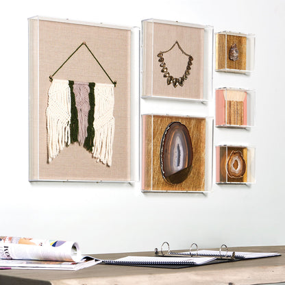Modern UV-Grade Acrylic Shadowbox with Linen Canvas 2" Depth