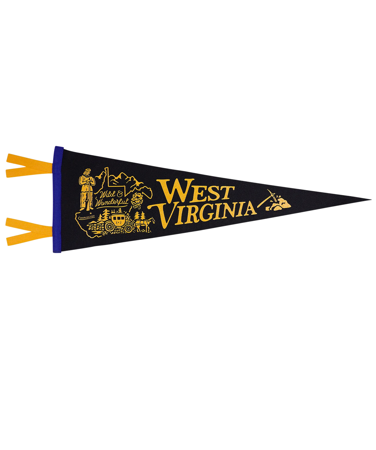 West Virginia State Retro Wool Pennant