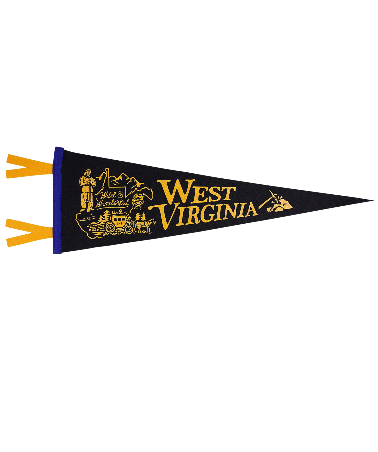West Virginia State Retro Wool Pennant