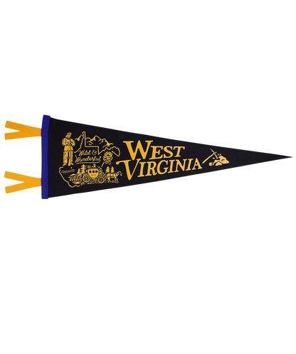 West Virginia State Retro Wool Pennant