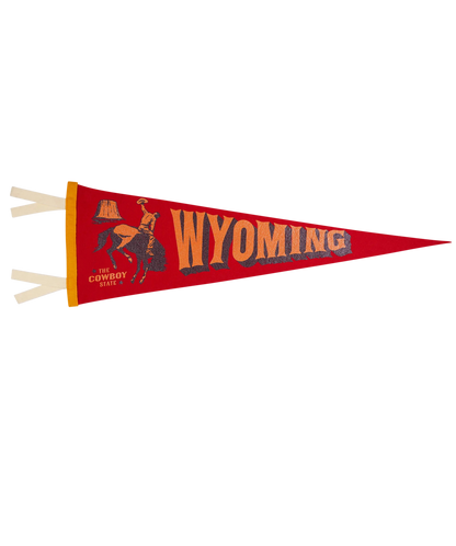 Wyoming State Retro Wool Pennant