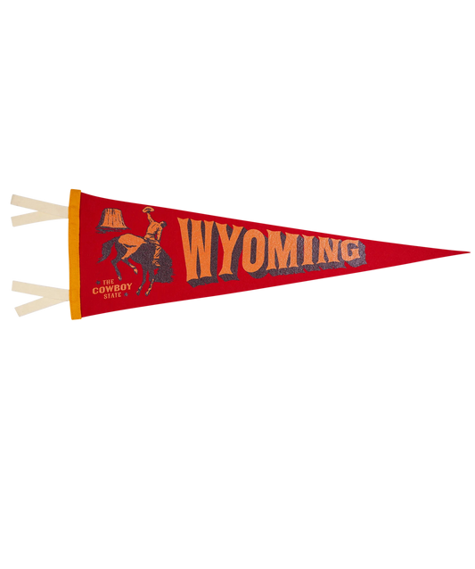 Wyoming State Retro Wool Pennant