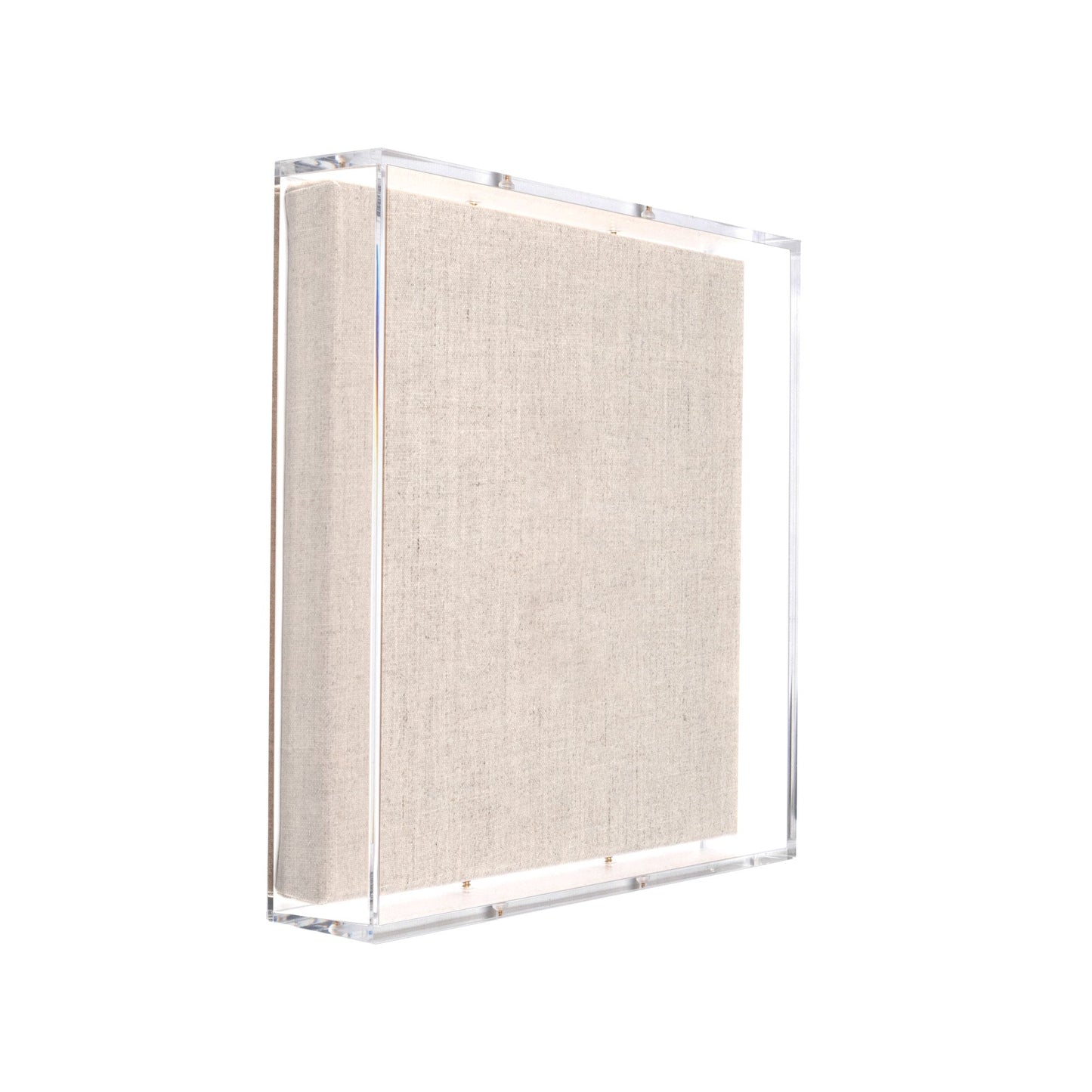 Modern UV-Grade Acrylic Shadowbox with Linen Canvas 2" Depth